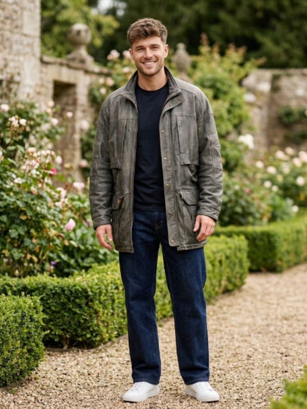 The Territory Ahead Green Leather Jacket Coat